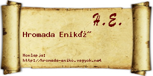 Hromada Enikő névjegykártya